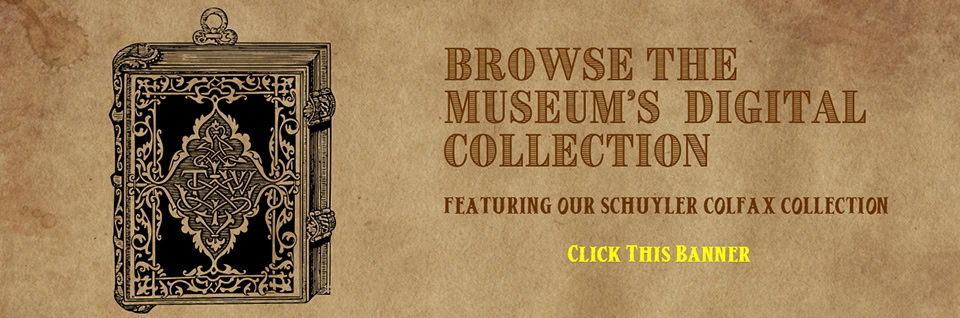 colfax banner Leather-bound antique book with ornate cover design from The History Museum collection.