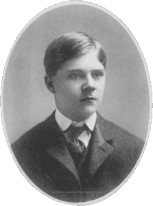 Portrait of a young man in formal 19th-century attire at The History Museum, South Bend, Indiana. Showcasing historical photography and preserving local history.