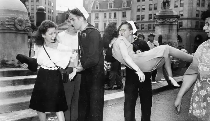 vedayIndy Children enjoying a historical museum exhibit, black and white photo, vintage educational fun, family history museum event, early 20th-century museum visit.